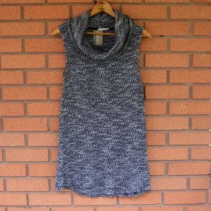 Dolan- Black, White Marled Cowl Neck